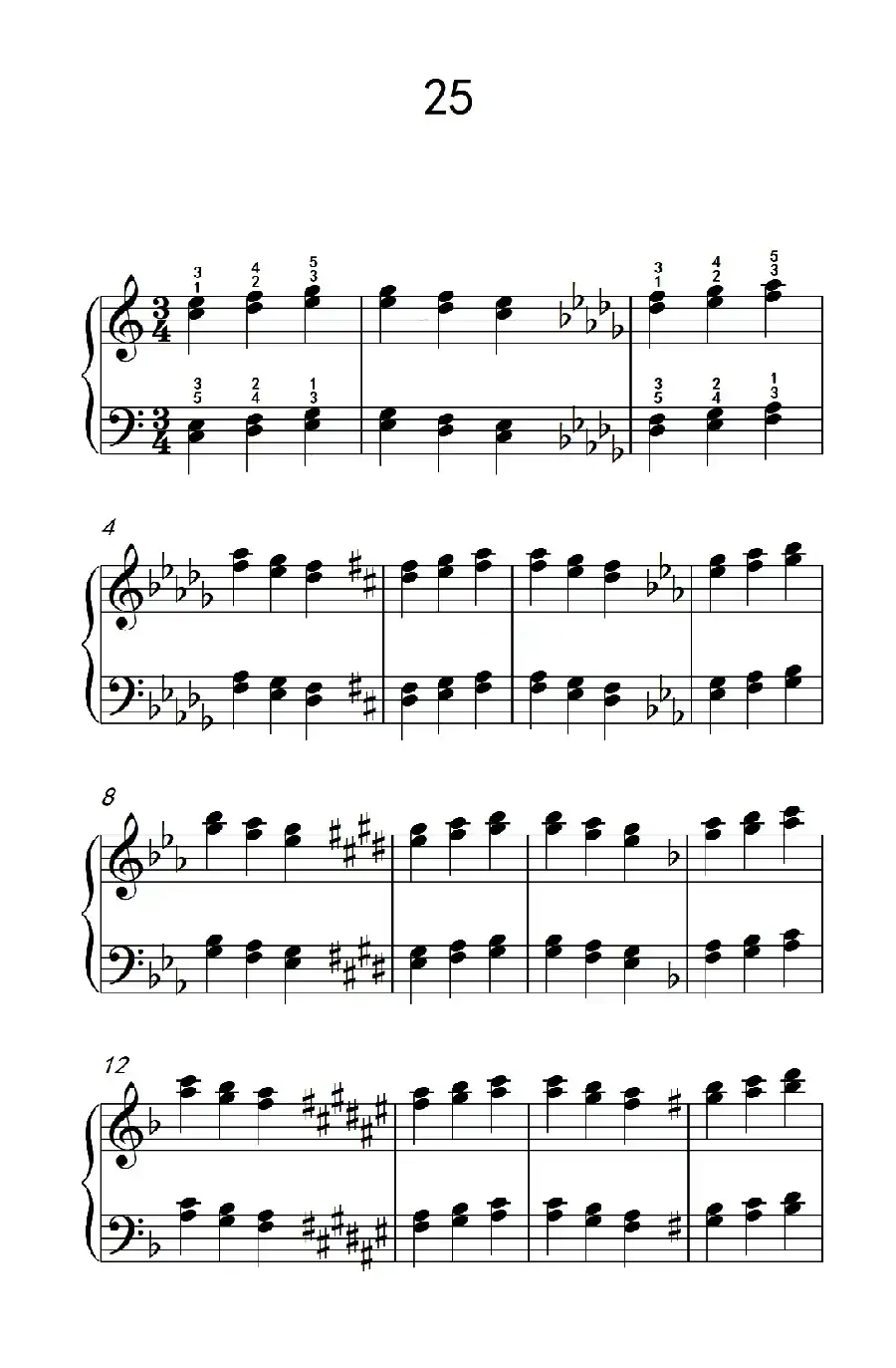 双音练习 25(儿童钢琴手指练习 2)