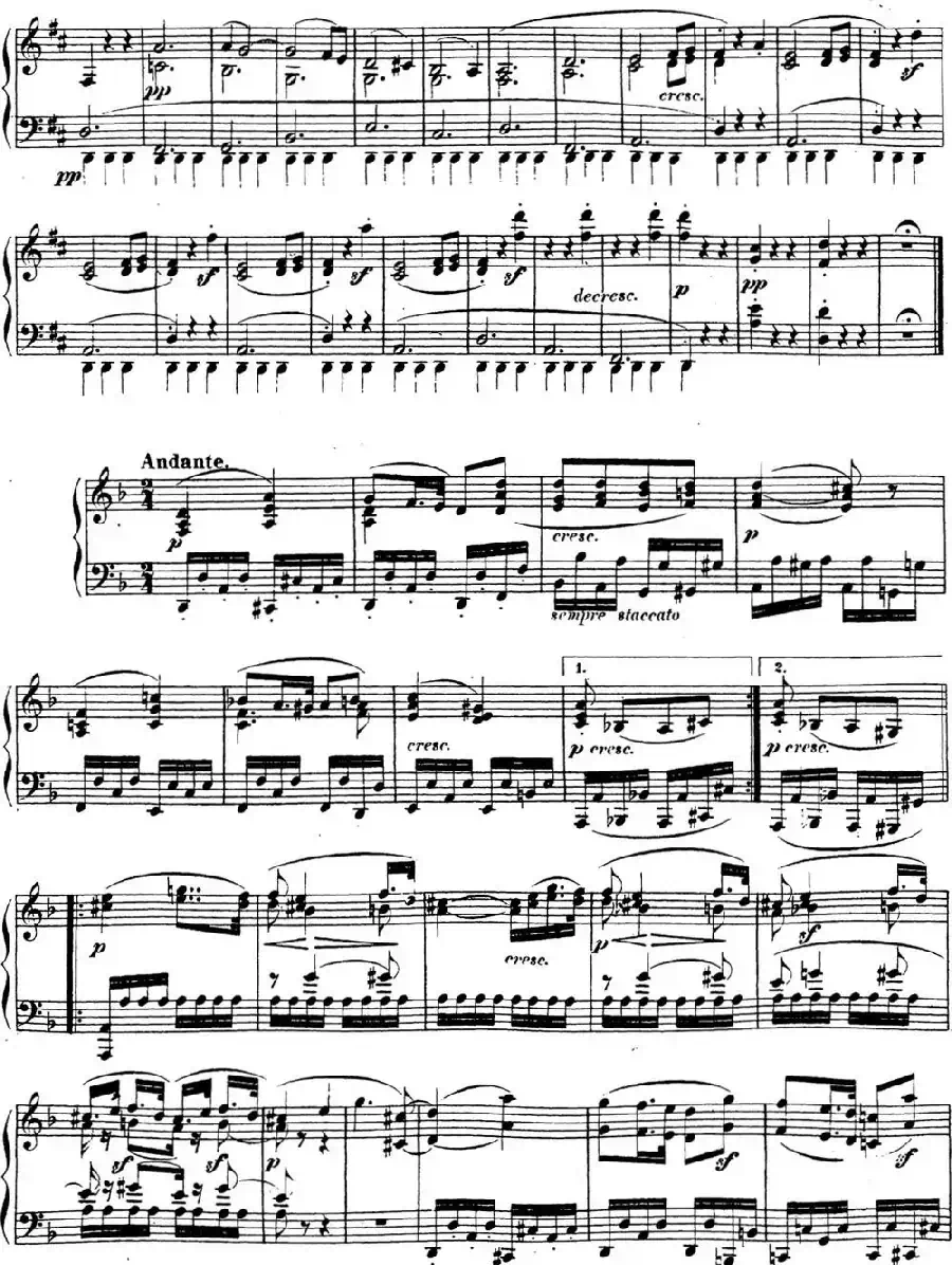 贝多芬钢琴奏鸣曲15 田园 D大调 Op.28 D major