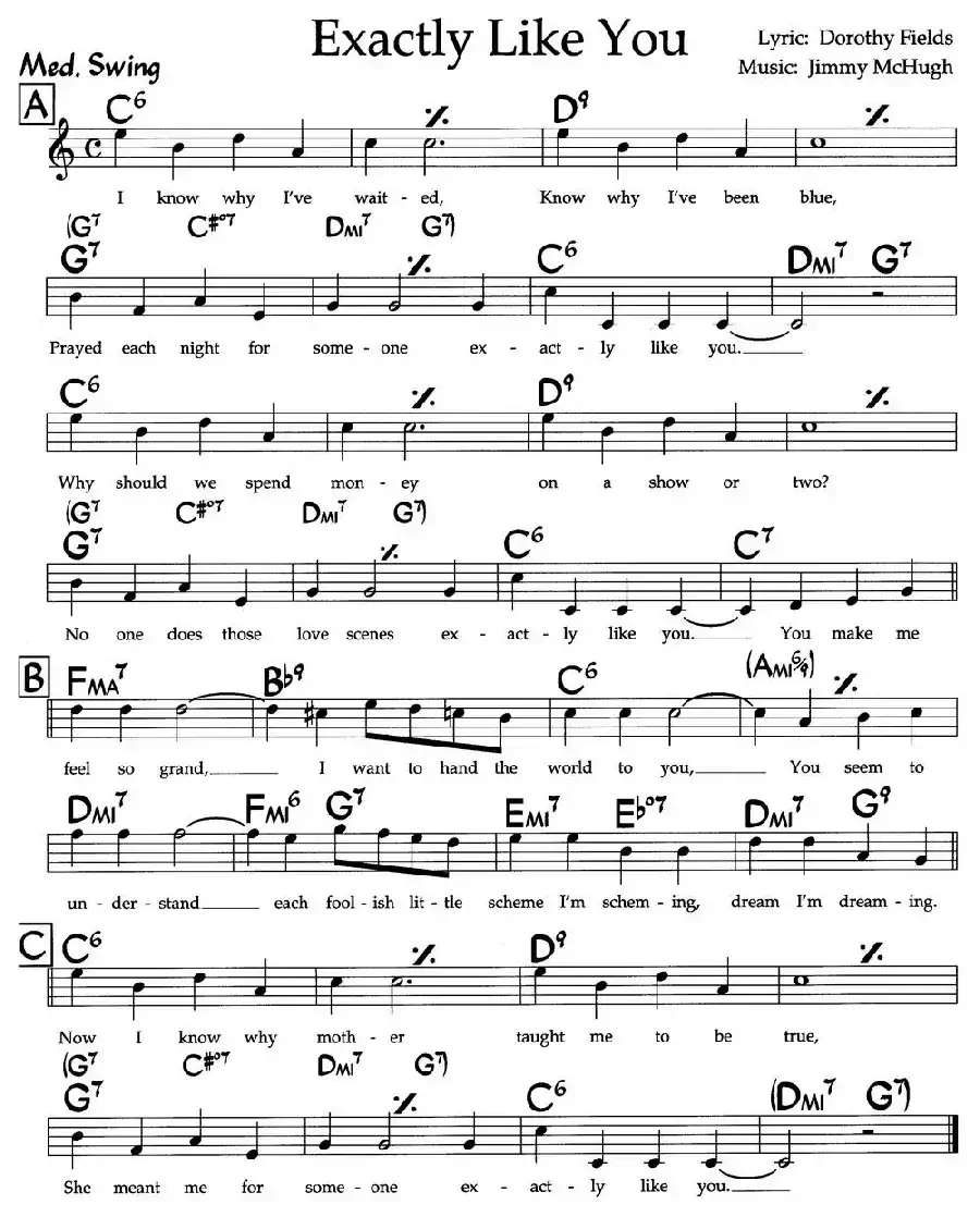 Exactly Like You(就是喜欢你)(爵士钢琴曲)