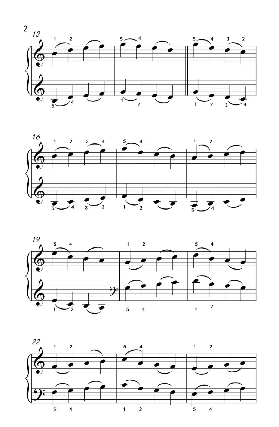 两音乐句（约翰·汤普森 成人钢琴教程 第一册）