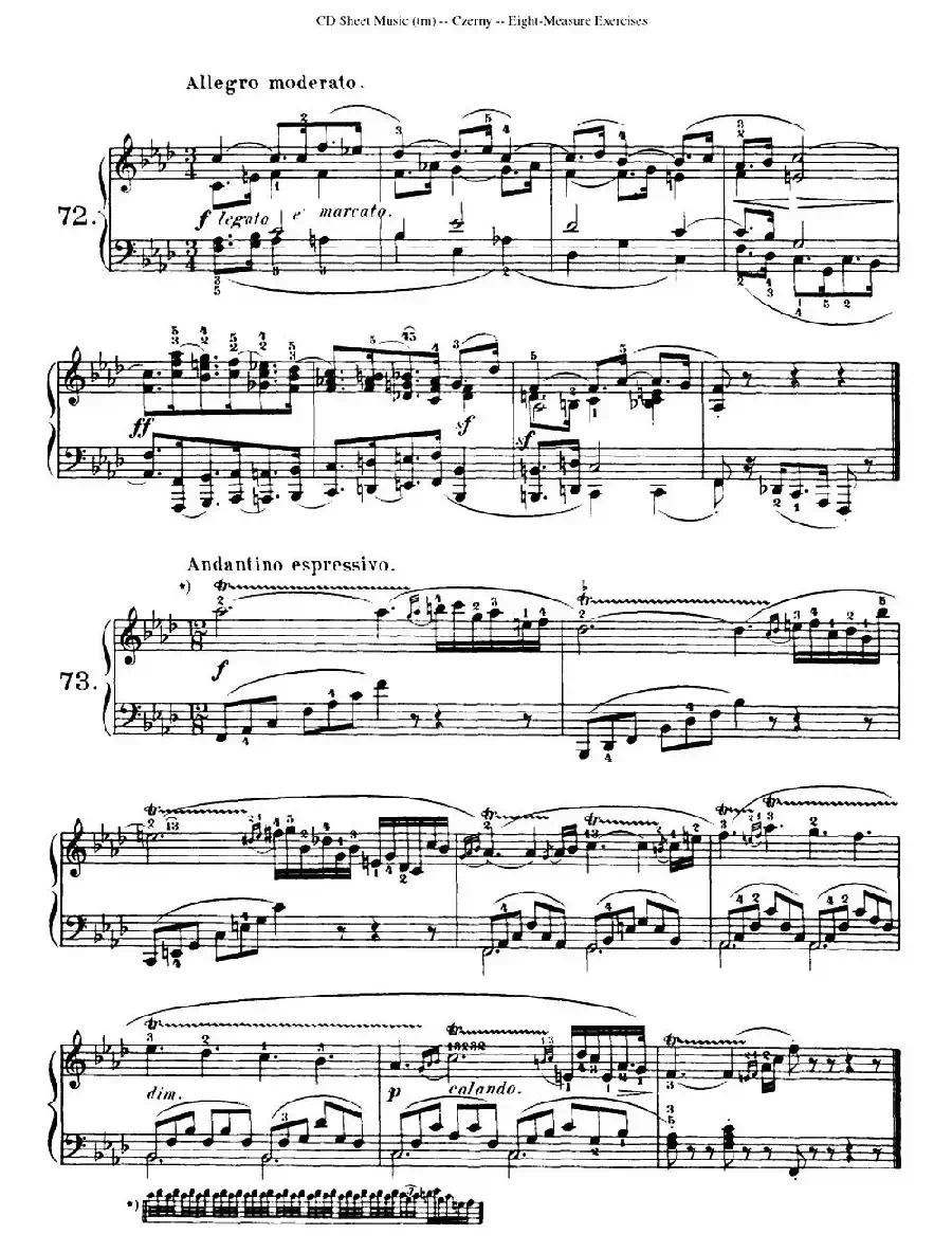 160 Eight- Measure Exercises.Op.821（车尔尼160首钢琴八小节练习曲（72——87））