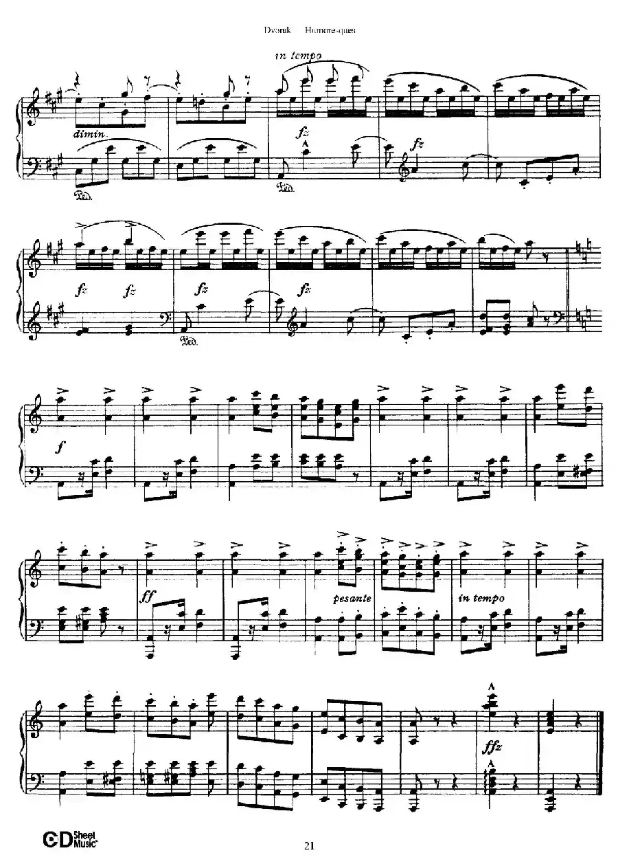 8 Humoresques Op.101（8首幽默曲·5）