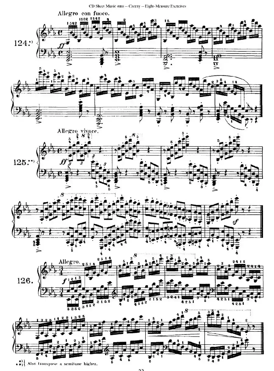 160 Eight- Measure Exercises.Op.821（车尔尼160首钢琴八小节练习曲（122——141））