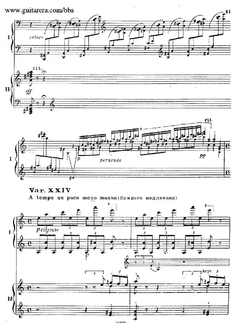 Rhapsody On A Theme Of Paganini Op.43（帕格尼尼主题狂想曲·双钢琴）（P61——87）