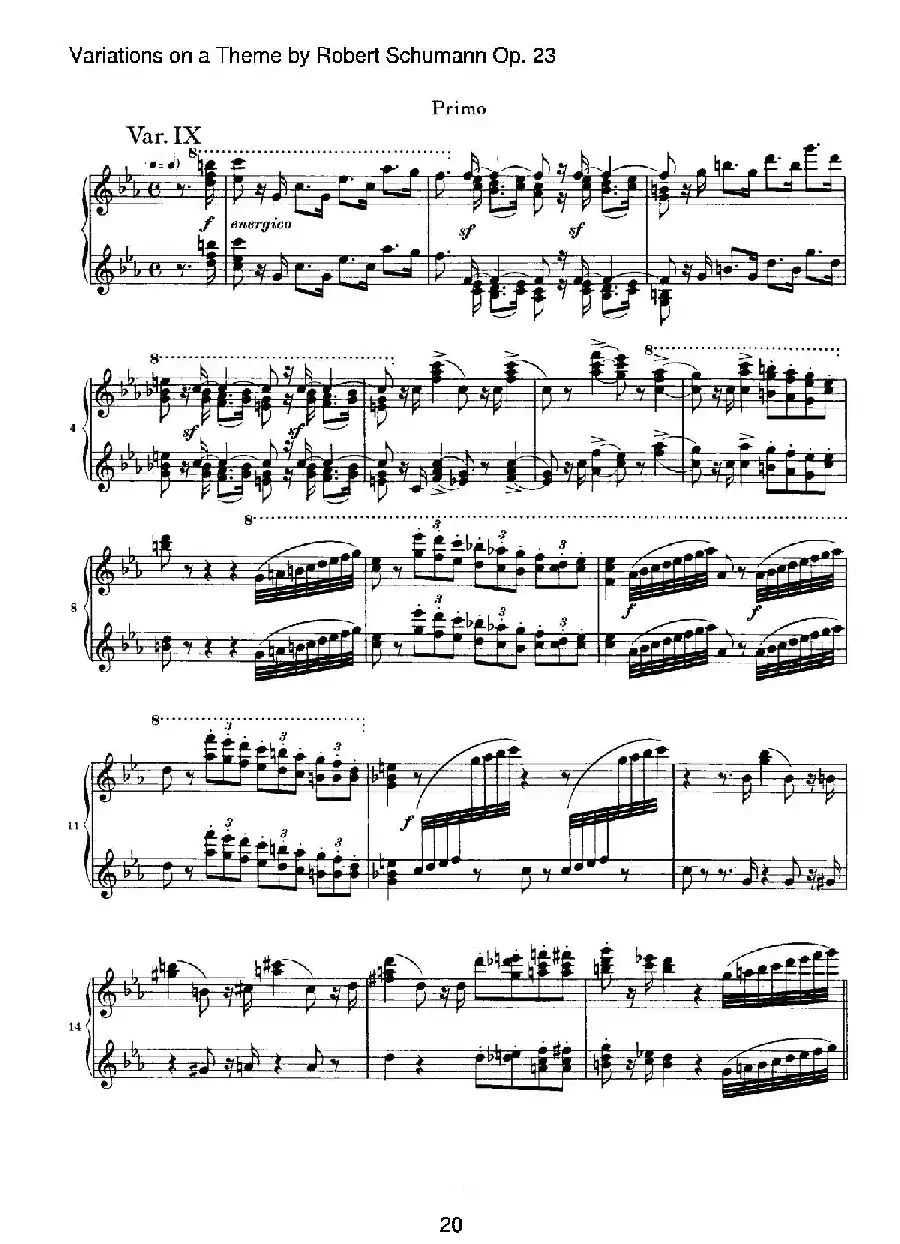 ​Variations on a Theme by Robert Schumann Op.23（舒曼主题变奏曲）（四手联弹）