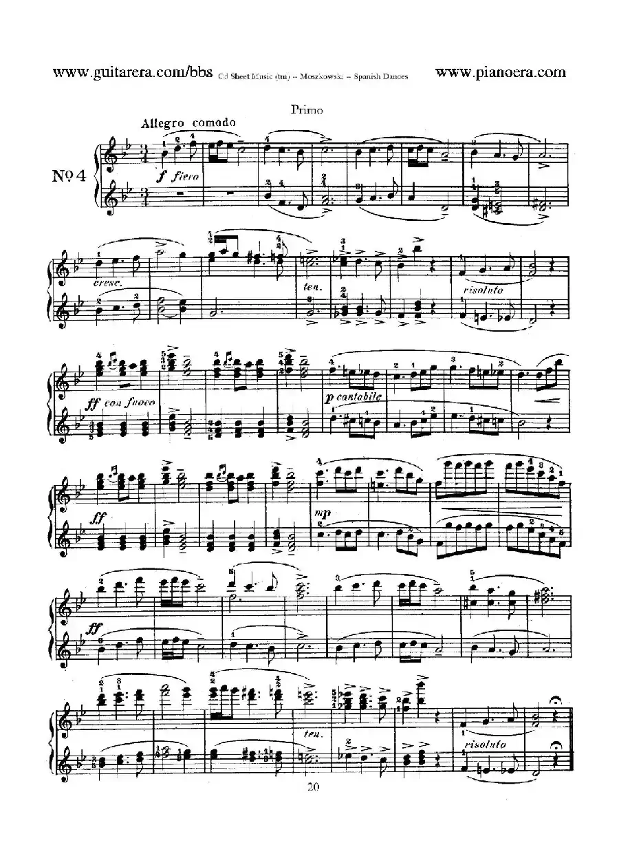Spanish Dances Op.12（西班牙舞曲·四手联弹版）