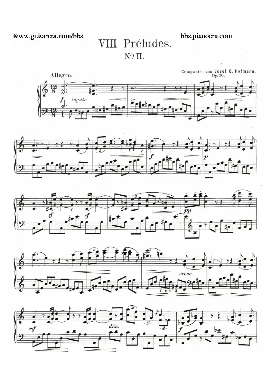 Eight Preludes Op.30（8首前奏曲 2. a小调）
