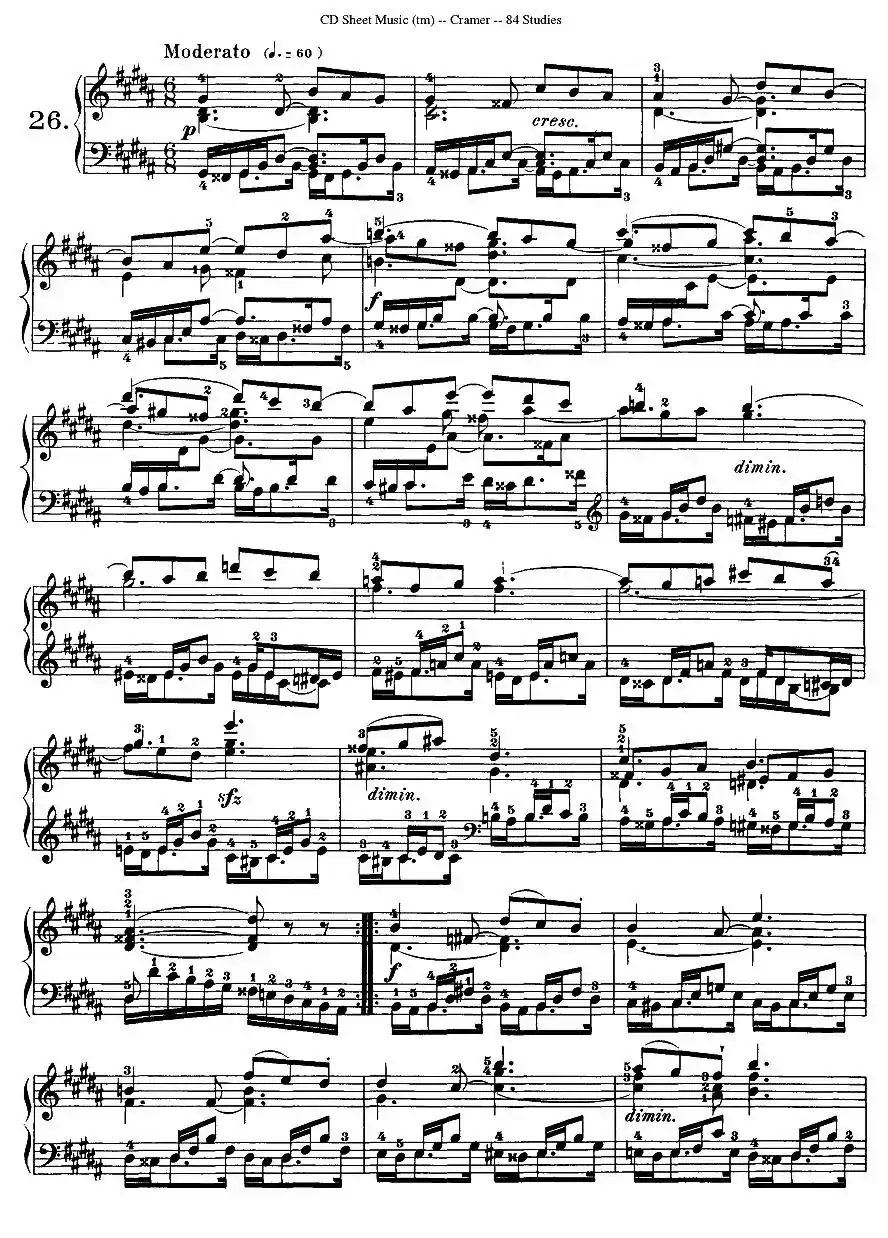 Cramer - 84 exercices（26—30）（克拉莫84首钢琴练习曲）