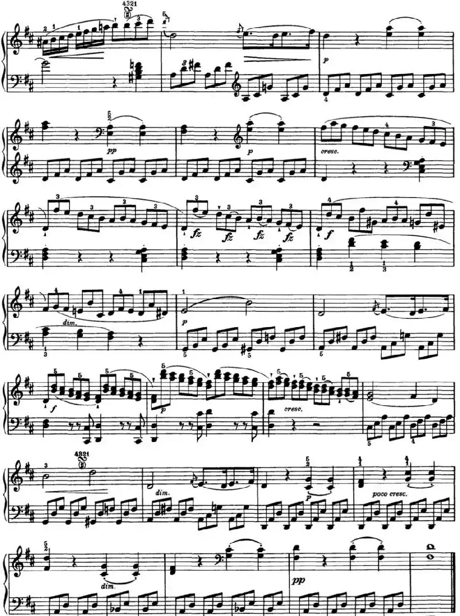 海顿 钢琴奏鸣曲 Hob XVI 51 in D major