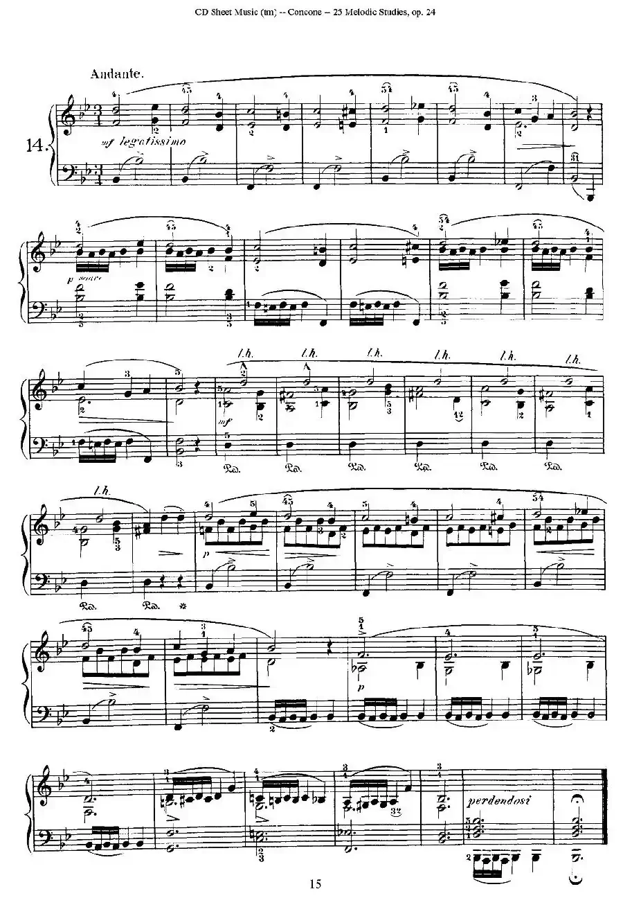 Concone - 25 Melodic Studies easy and progressive（11—15）