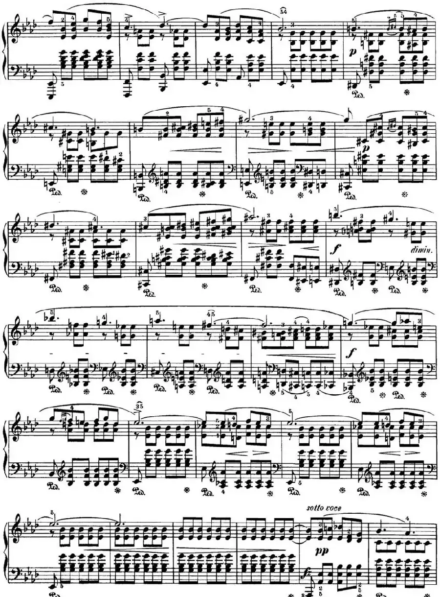 肖邦 24首钢琴前奏曲 Op.28 No.17 降A大调