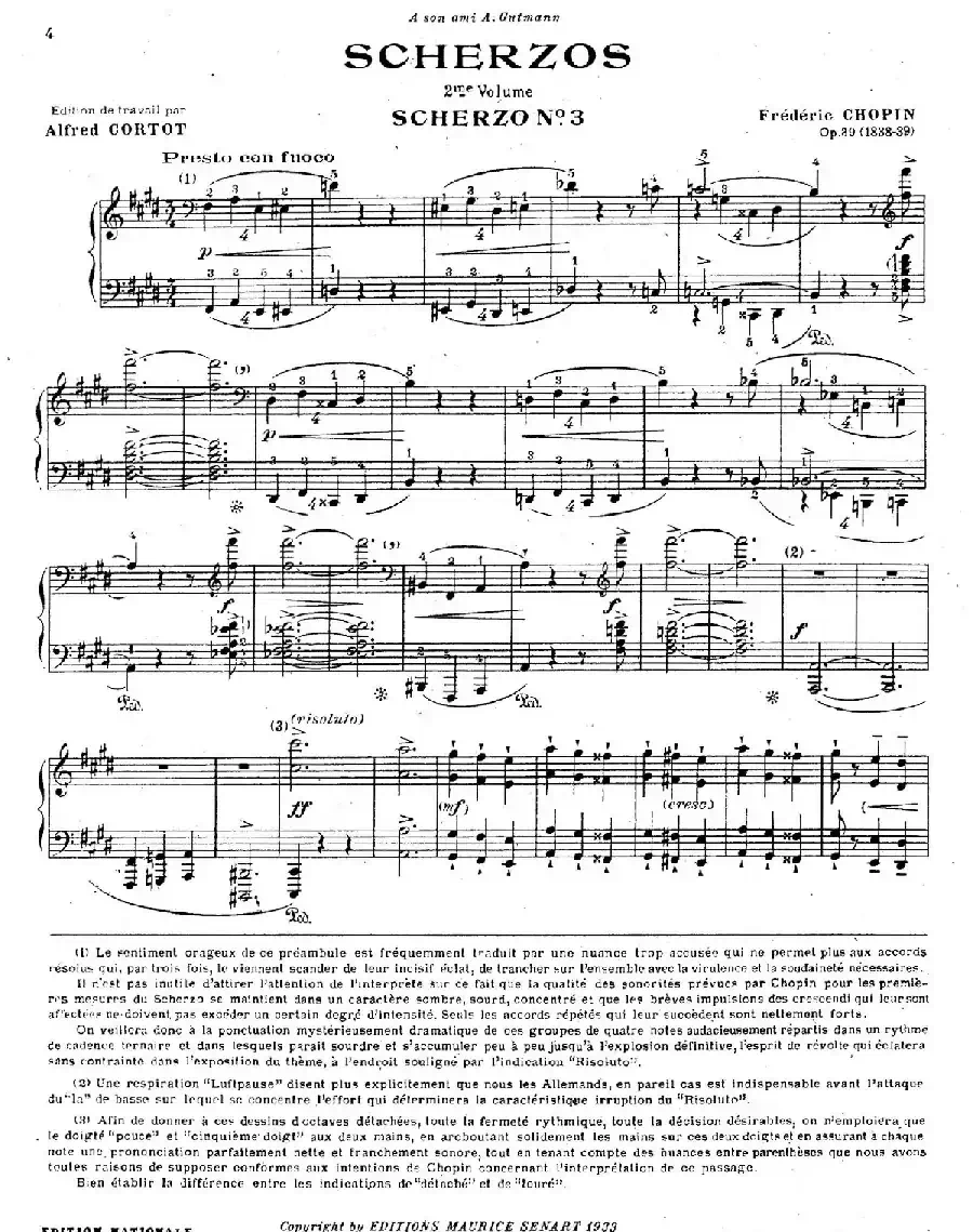 Scherzo no.3 in c-Sharp Minor Op.39（升c小调第三谐谑曲）