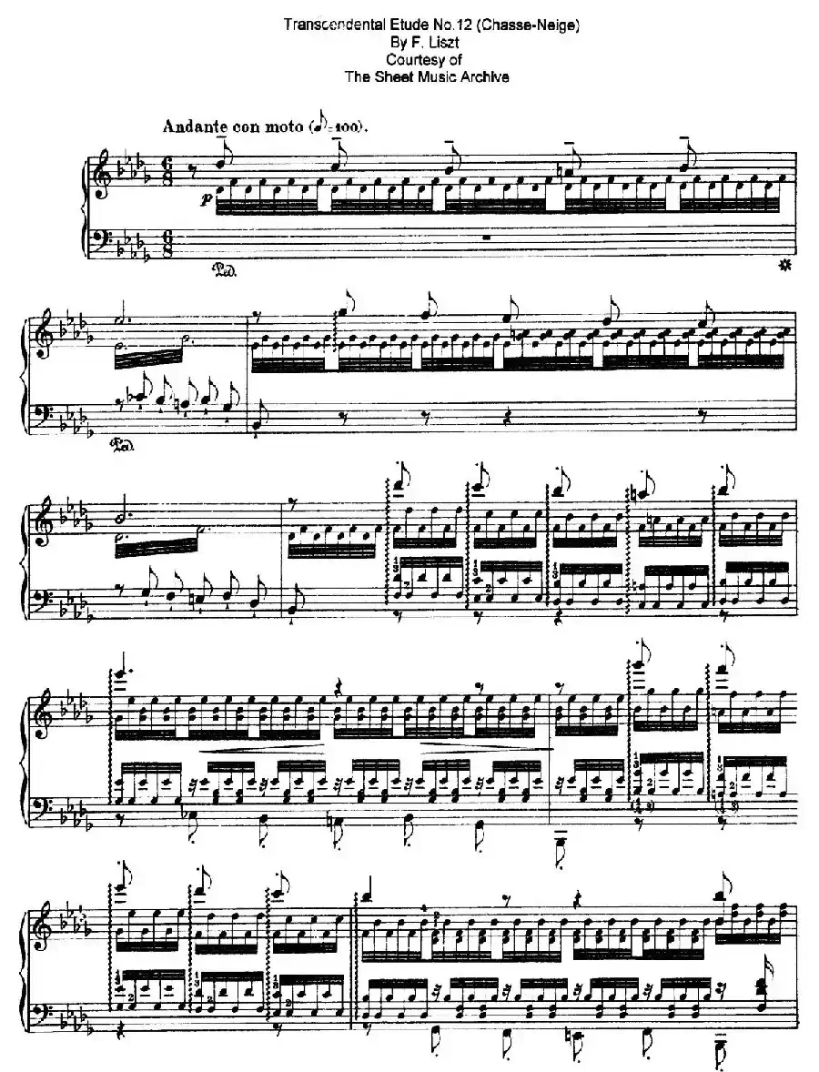 12 Etudes d'execution Transcendante S.139（12首超技练习曲·12）