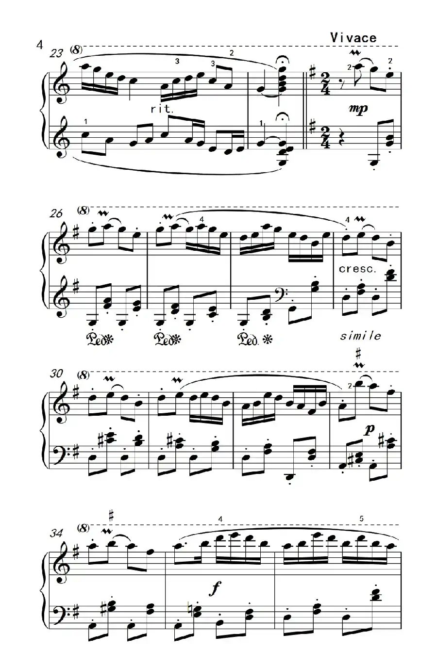 第六级 3.牧童短笛（中央音乐学院 钢琴（业余）考级教程 4-6级）