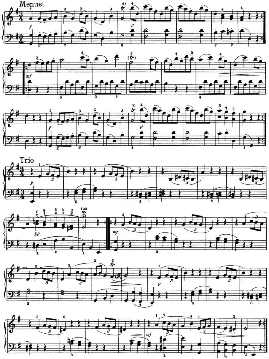 海顿 钢琴奏鸣曲 Hob XVI 11 Divertimento G major