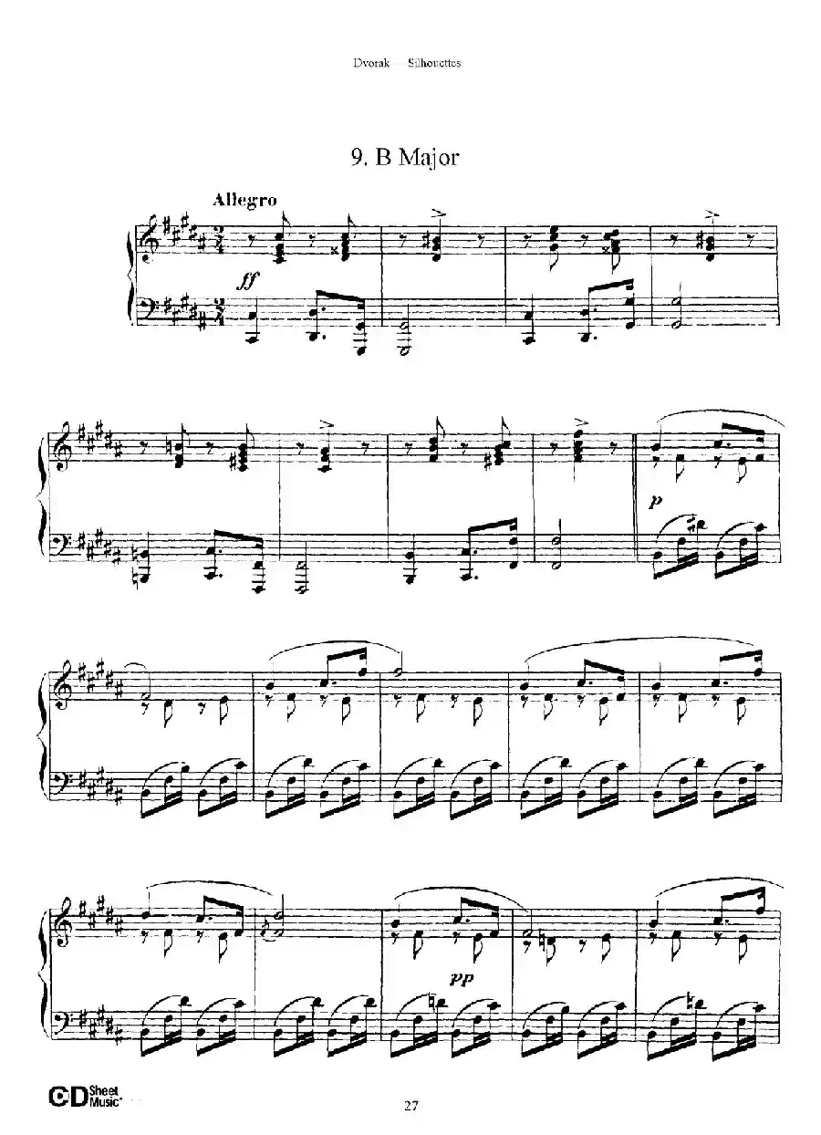12 Silhouettes Op.8（12首剪影·9）
