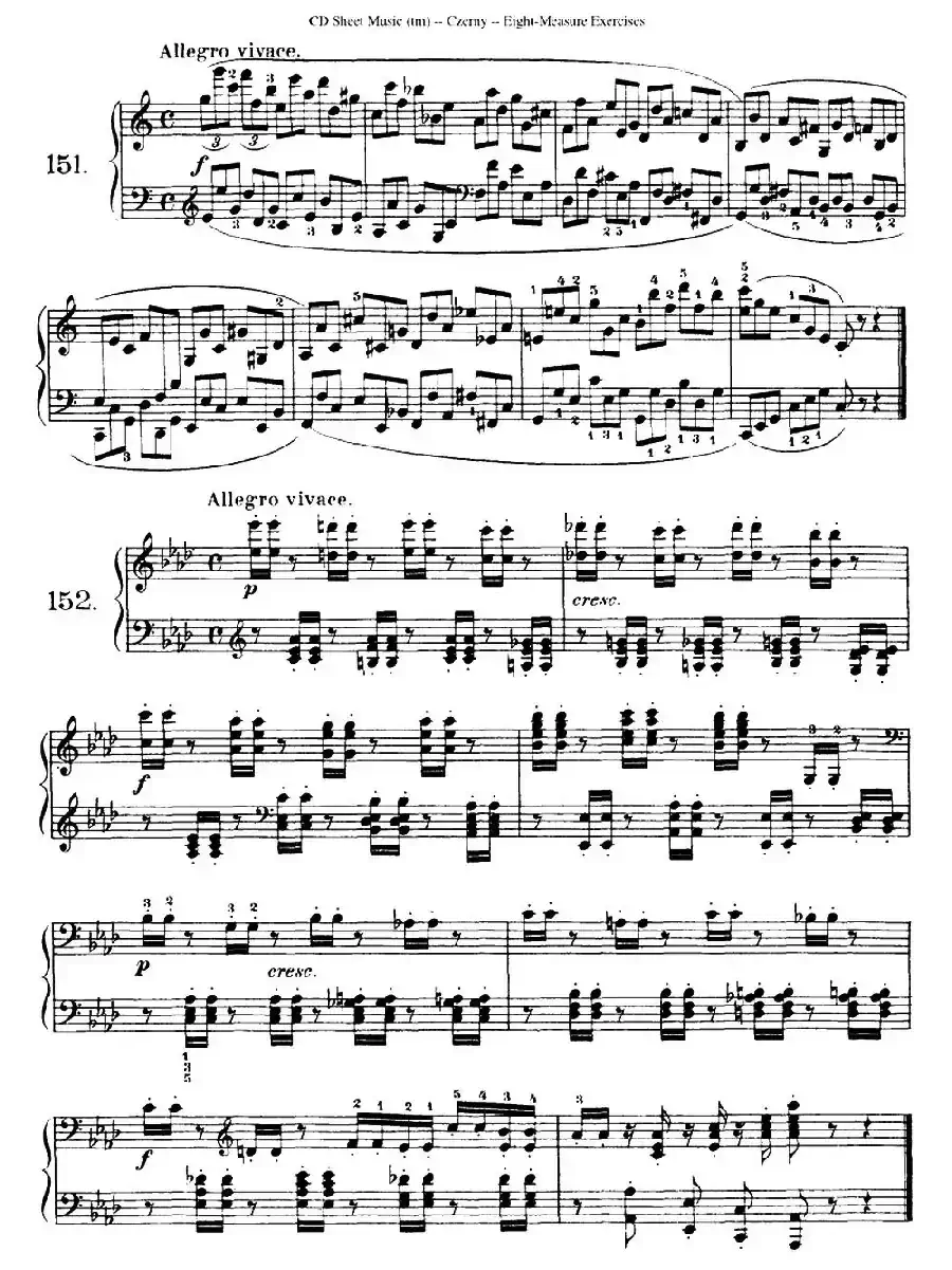 160 Eight- Measure Exercises.Op.821(车尔尼160首钢琴八小节练习曲(142——160))