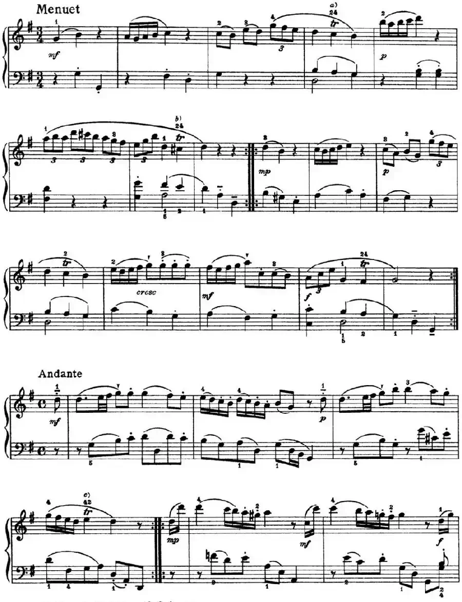 海顿 钢琴奏鸣曲 Hob XVI 8 Divertimento G major