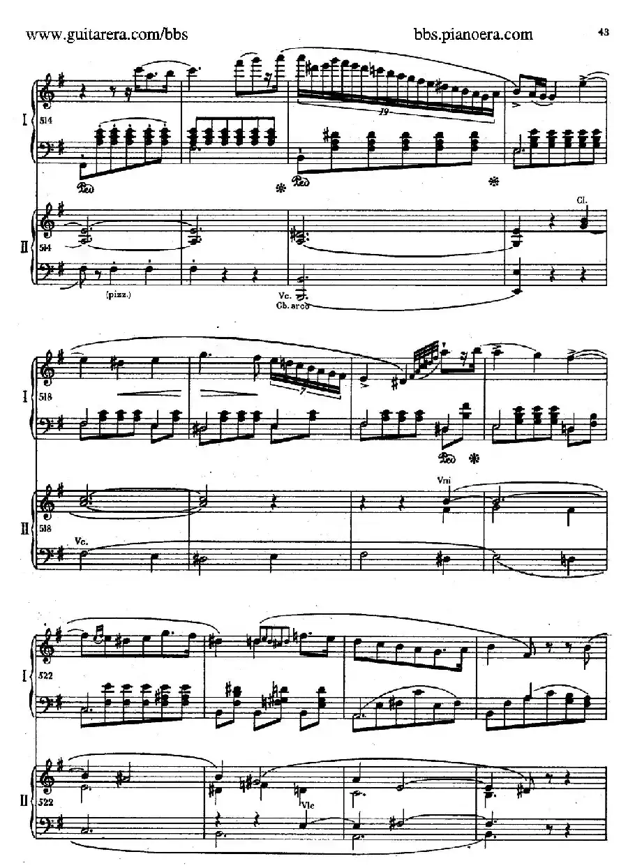 e小调第一钢琴协奏曲 Op.11（双钢琴版·第一乐章）