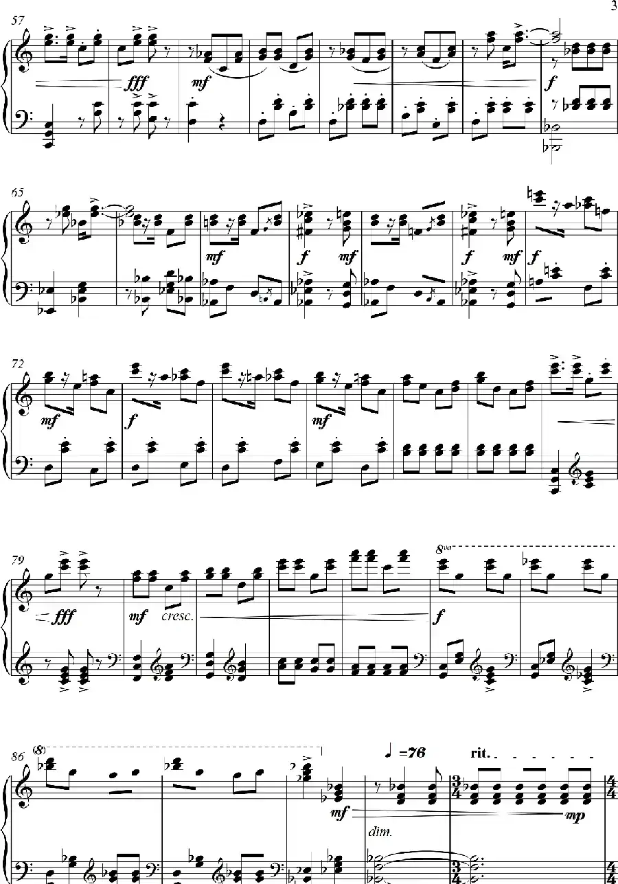 “山歌主题与变奏”“Folk Pctema and Variationns”（钢琴独奏Piano Solo）