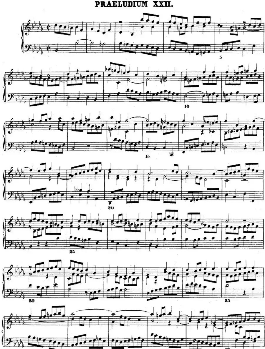 巴赫《平均律钢琴曲集·第二卷》之前奏曲（NO.22）