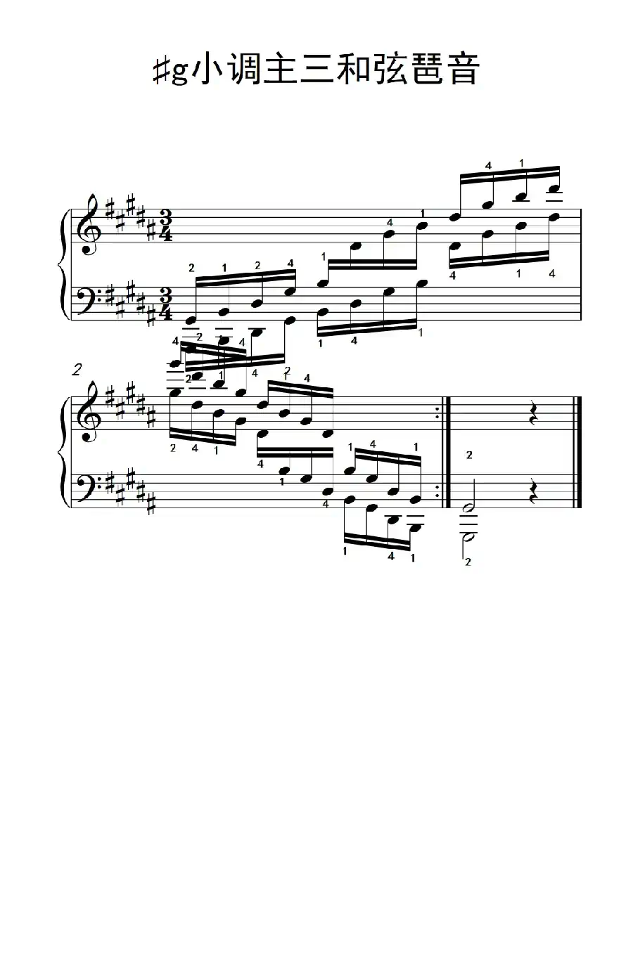 第六级 12.♯g小调主三和弦琶音(中央音乐学院 钢琴(业余)考级教程 4-6级)