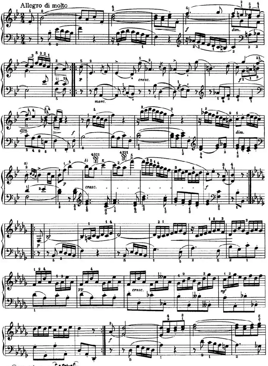 海顿 钢琴奏鸣曲 Hob XVI 41 in B-flat major