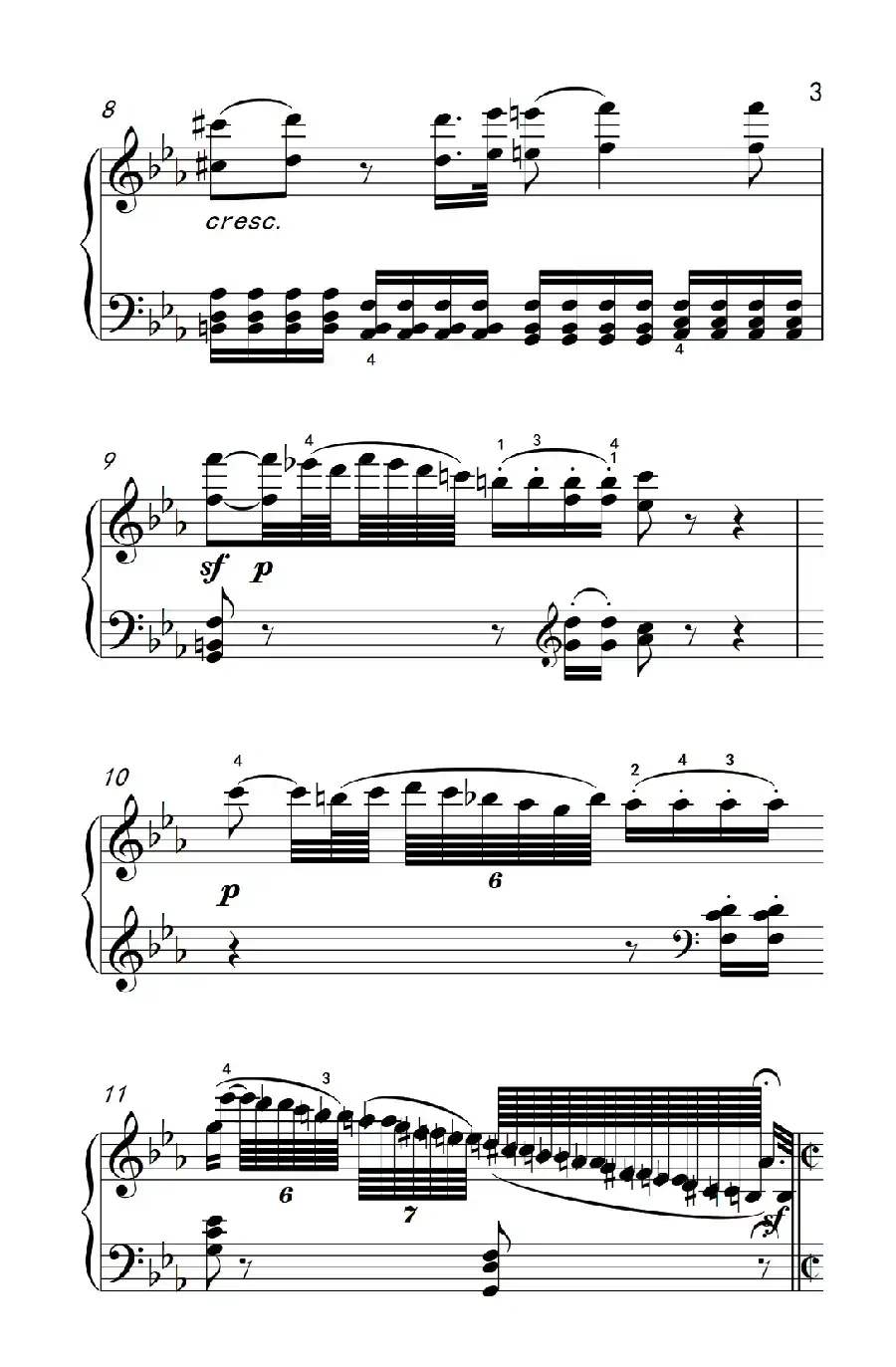 第八钢琴奏鸣曲（悲怆） 极慢的慢板序奏转辉煌的快板