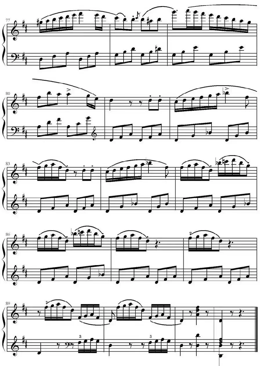 D大调小奏鸣曲第二乐章 Op.55,No.5