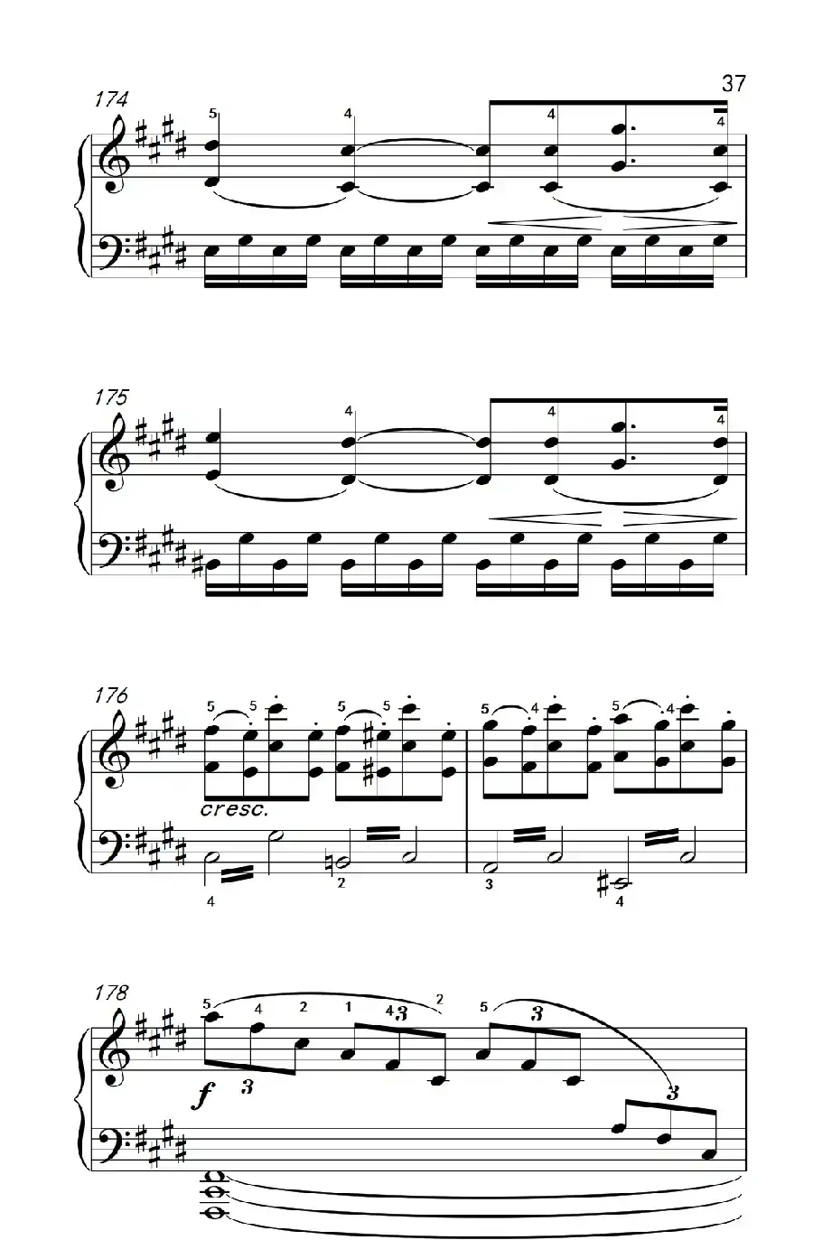 第十四号钢琴奏鸣曲（月光） 激动的急板