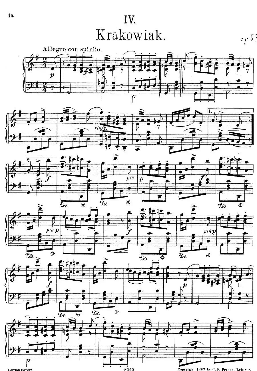 4首波兰民族舞曲 Op.55（Ⅳ）