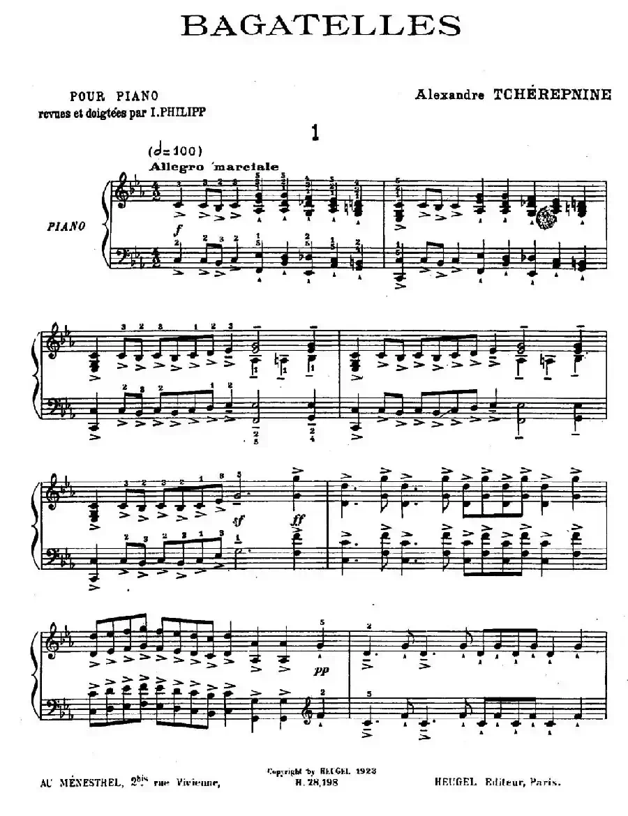 Ten Bagatelles Op.5 （10首小品·1. c小调）