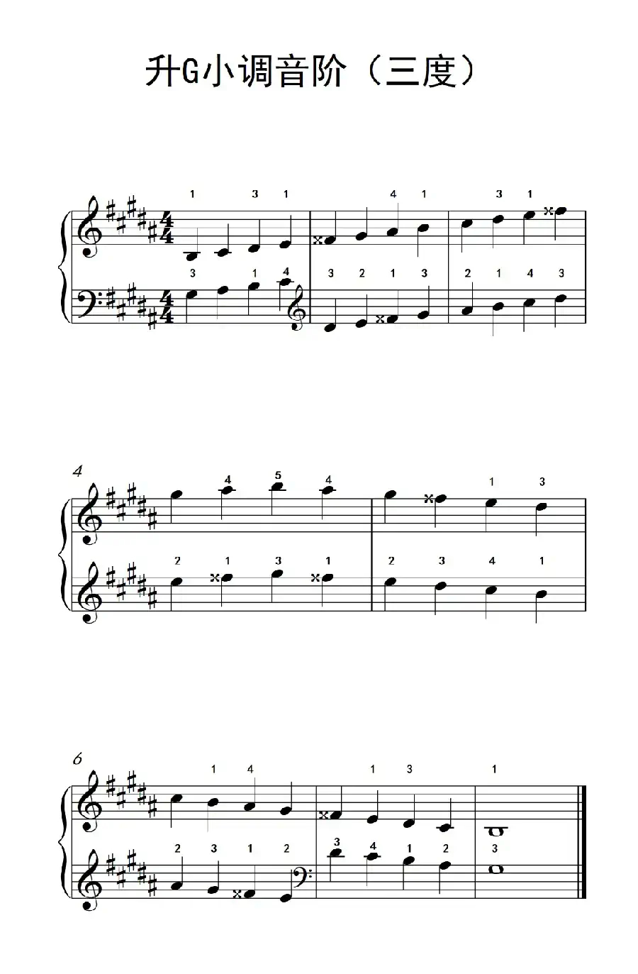 升G小调音阶(三度)(孩子们的钢琴音阶、和弦与琶音 2)