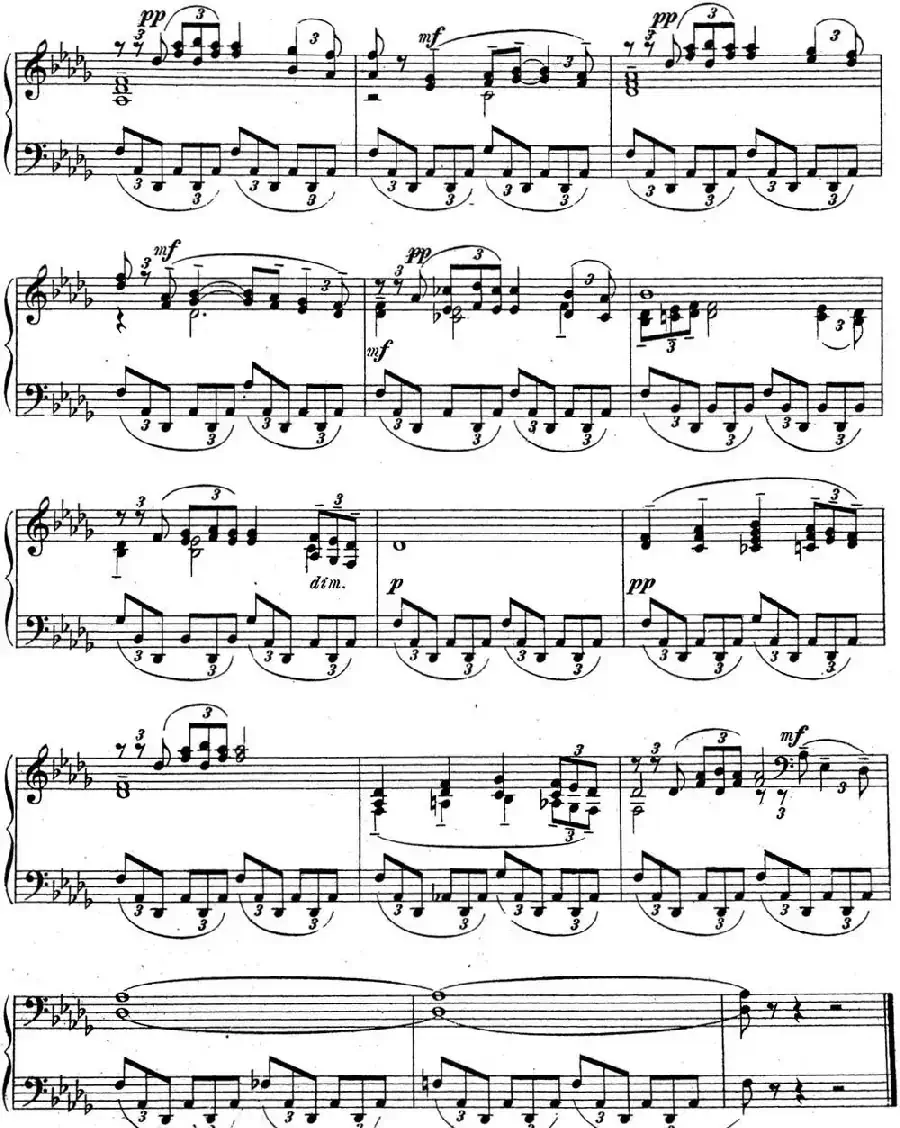 拉赫玛尼诺夫 音乐瞬间 Op.16 No.5 降D大调