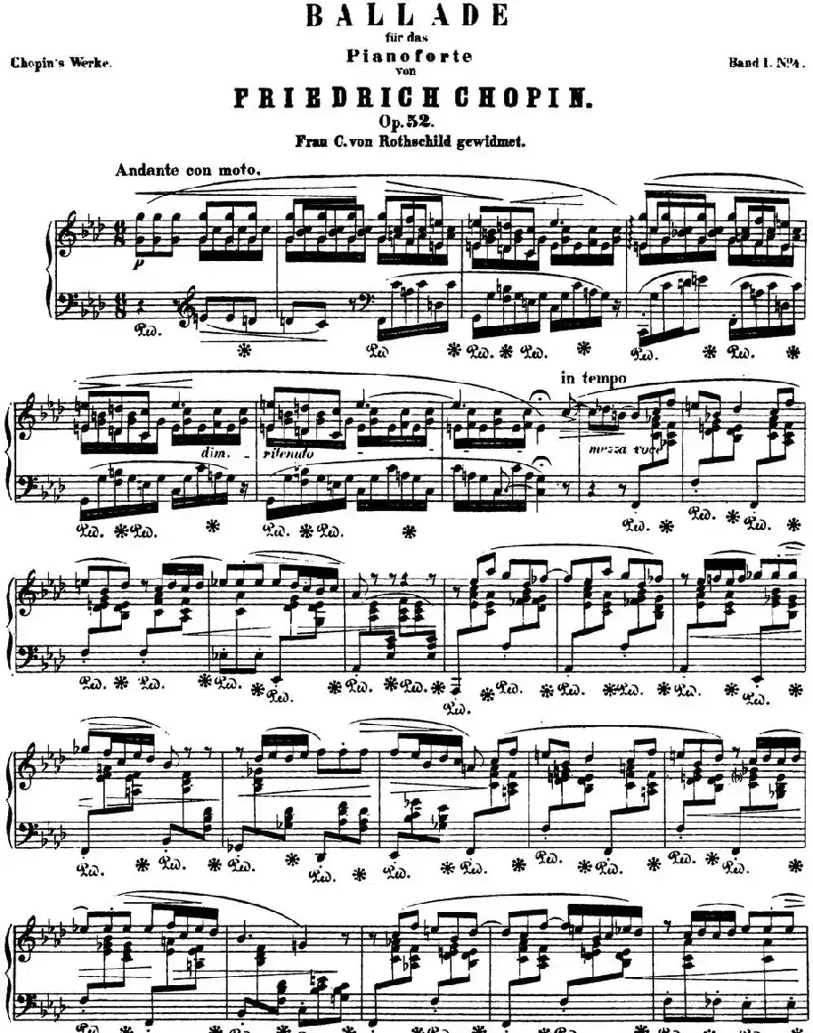 肖邦 叙事曲4 f小调 Chopin Ballade No.4 Op.52