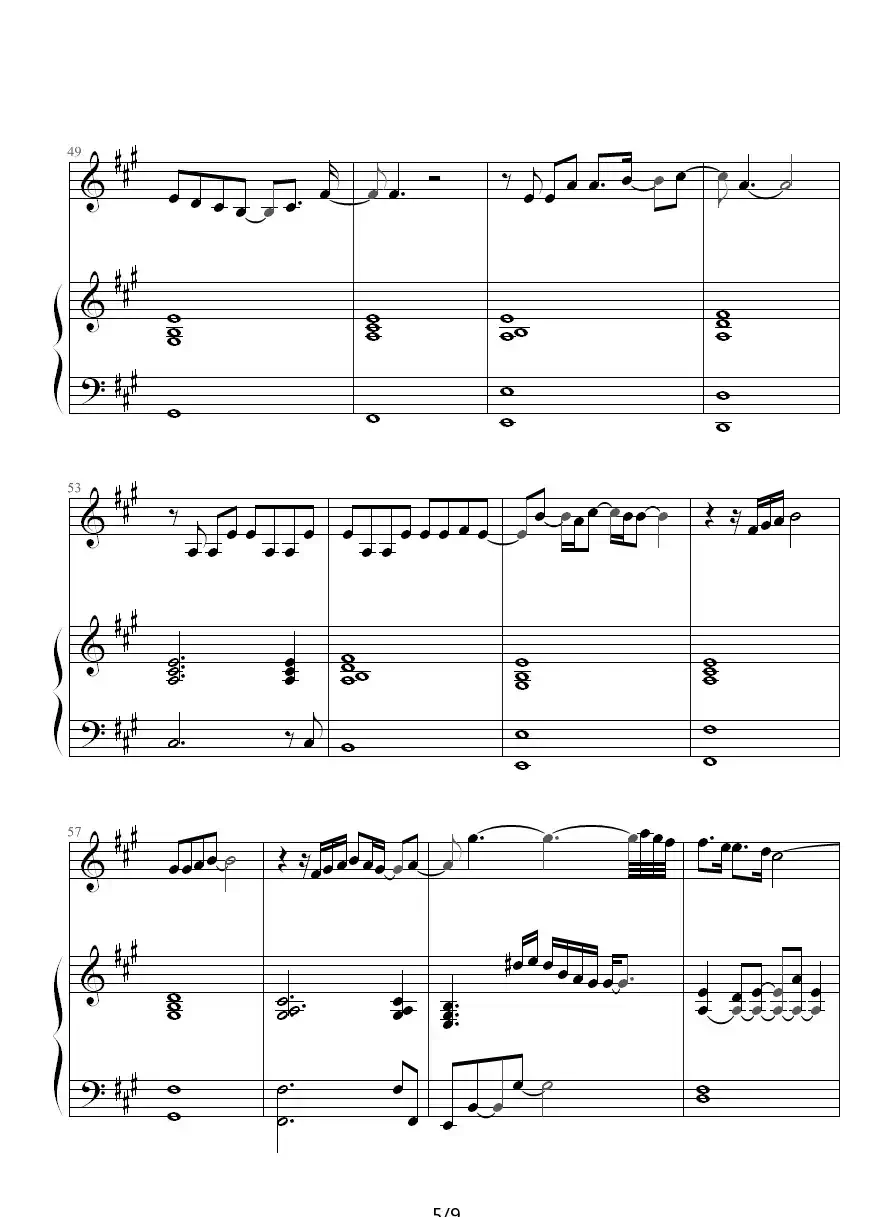 永远的第一天（钢琴伴奏谱）