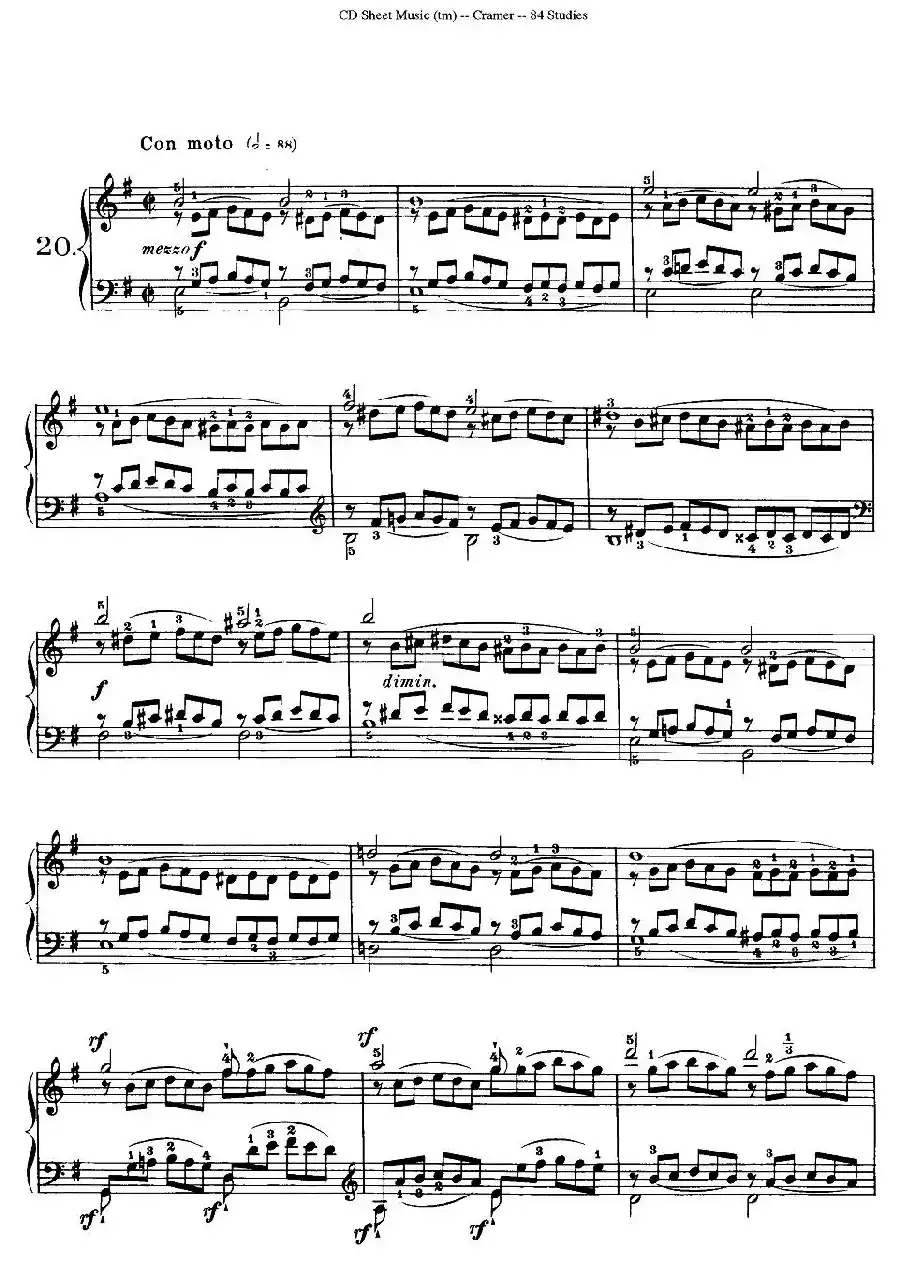 Cramer - 84 exercices（16—20）（克拉莫84首钢琴练习曲）