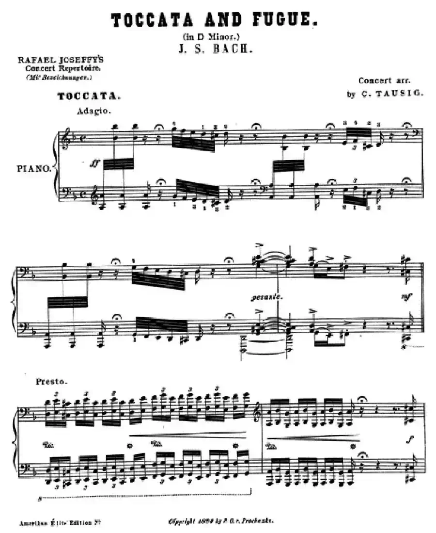 d小调托卡塔与赋格（BWV 565·陶西格改编钢琴独奏版）