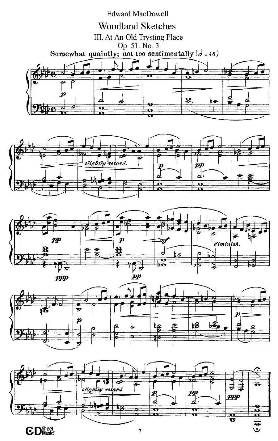 Woodland Sketches Op.51（森林素描·3）