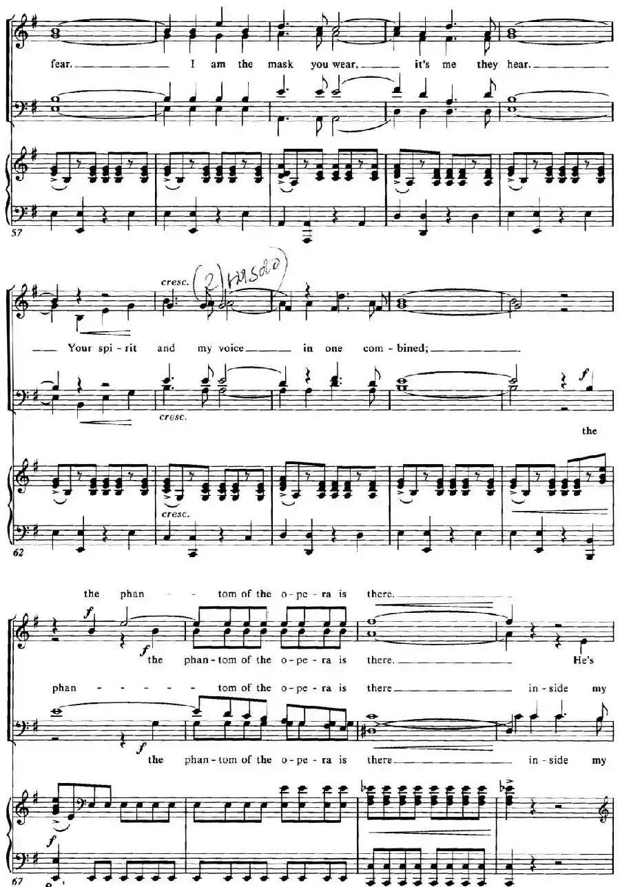 Choral Suite from The Phantom of the Opera（4 THE PHANTOM OF THE OPERA、四重奏）