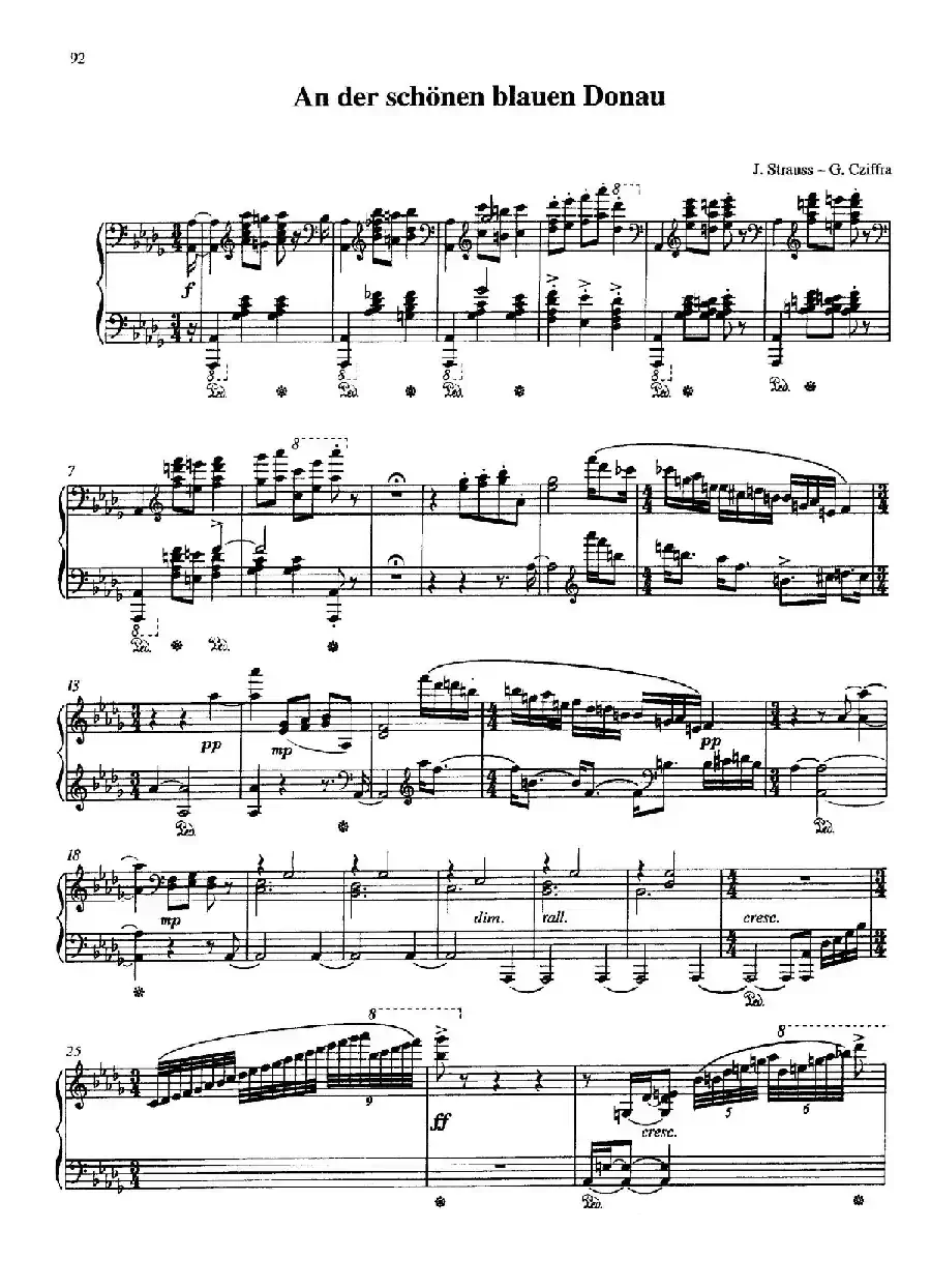 An Der Schonen Blauen Donau Op.314（蓝色多瑙河圆舞曲）