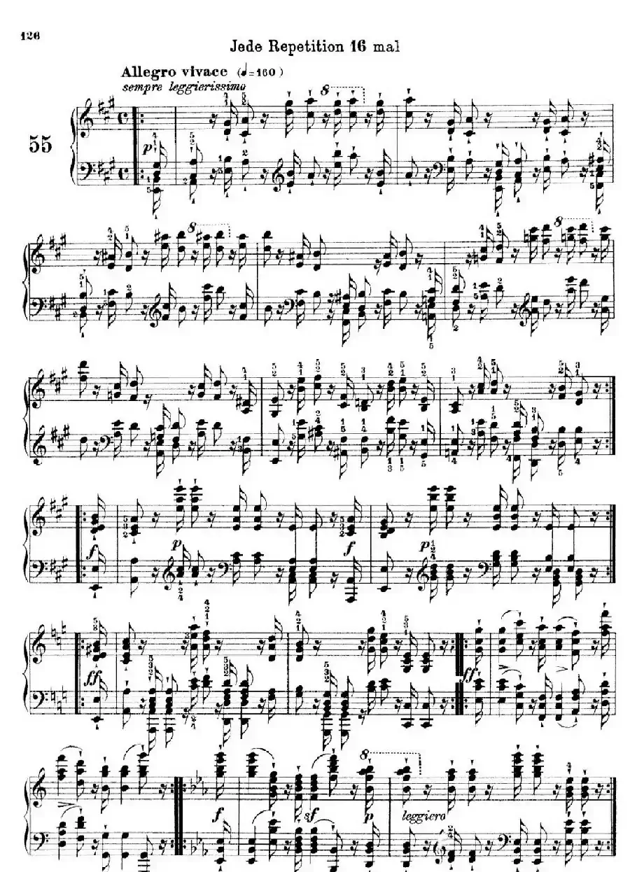 School of the Virtuoso Op.365（60首钢琴高级练习曲·55）