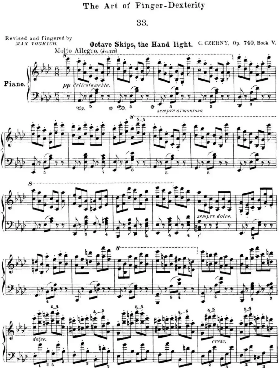 50首车尔尼Op.740钢琴手指灵巧技术练习曲（NO.33）