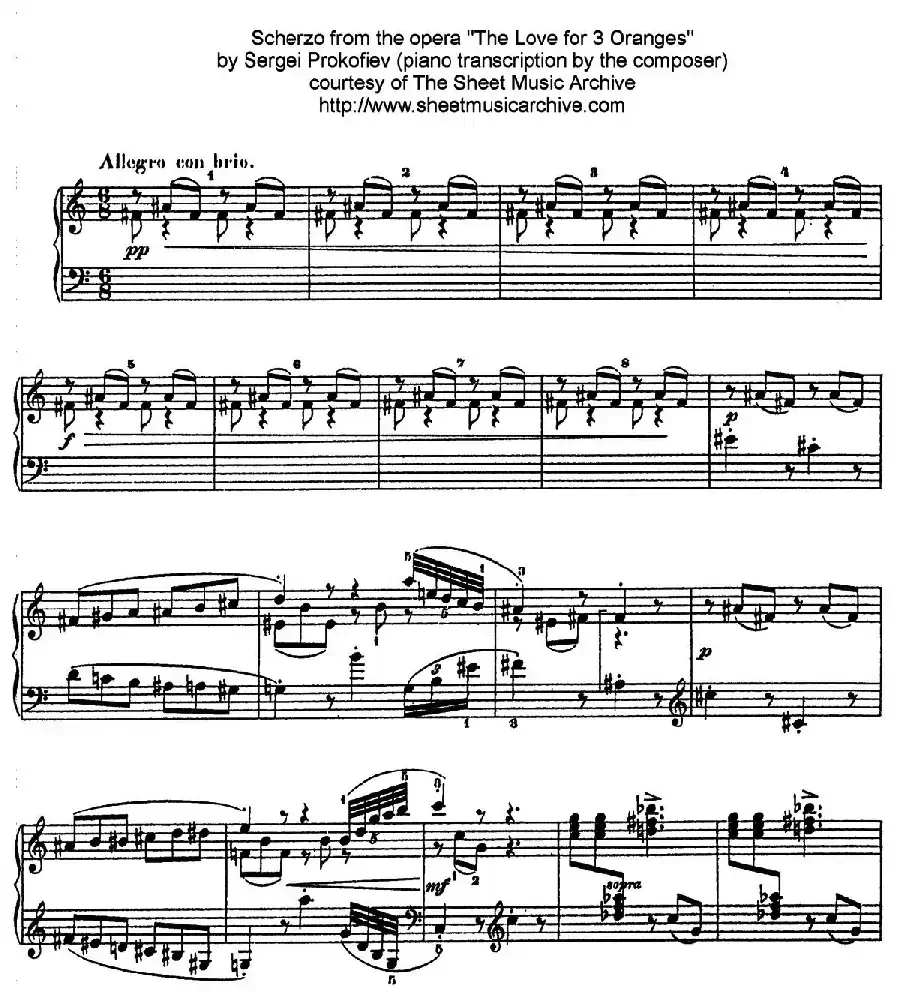 Scherzo from The Love for 3 Oranges Op.33（《三个桔子的爱情》谐谑曲）