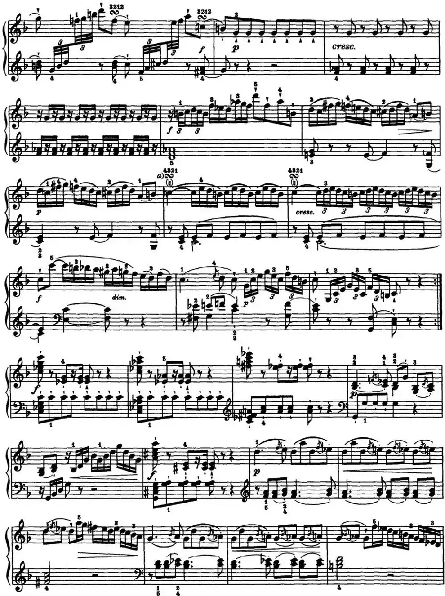 海顿 钢琴奏鸣曲 Hob XVI 29 in F major