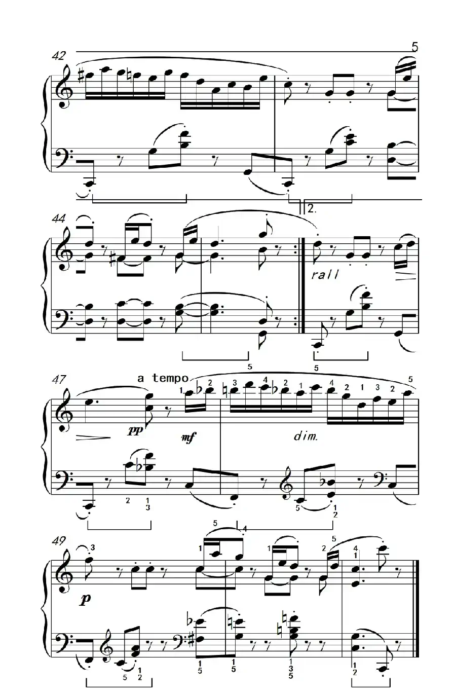 第六级 1.小精灵舞曲（中央音乐学院 钢琴（业余）考级教程 4-6级）