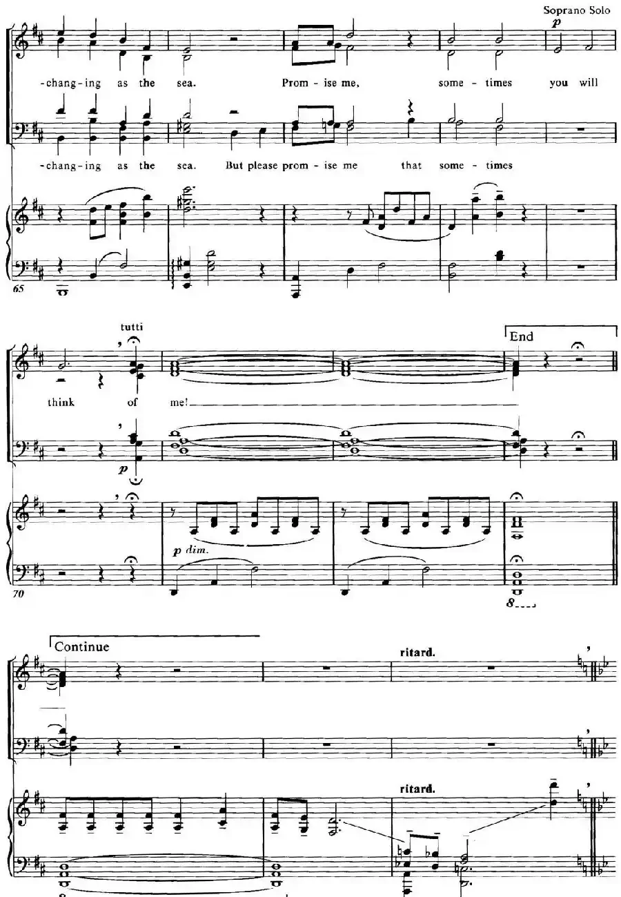 Choral Suite from The Phantom of the Opera（1 THINK OF ME、四重奏）