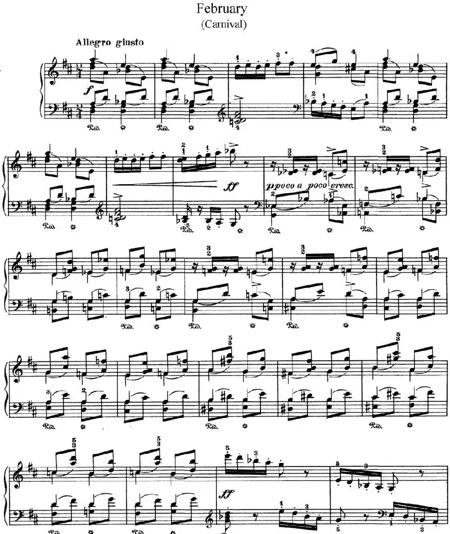 柴可夫斯基 四季 2月 狂欢节 D大调 Carnival D major