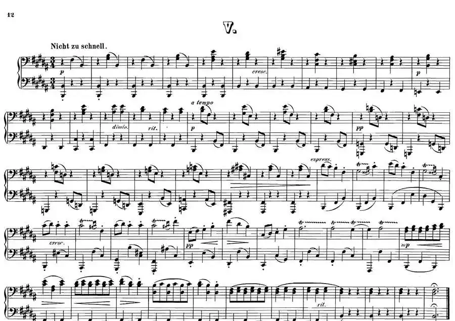 12 Waltzes Op.59 4 Hands（12首圆舞曲·四手联弹·Ⅴ）