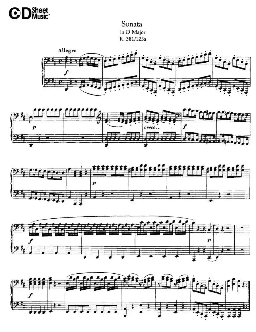 Sonata D major K 381 - 2 Piano（D大调奏鸣曲-双钢琴）
